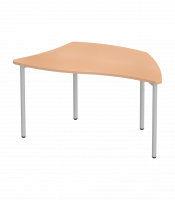 Учебный стол с S-образной трапециевидной столешницей на ножках Desk ST